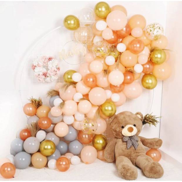 Orangen Ballonggirlande 128 Stk