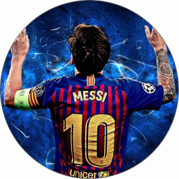 Essbares Papier Lionel Messi im FC Barcelona Trikot 19,5 cm