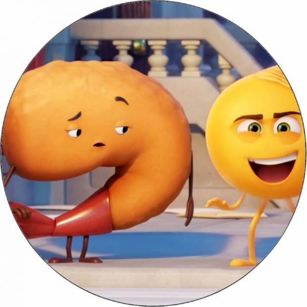 Essbares Papier Emoji in Film Smiley und Garnelen 19,5 cm