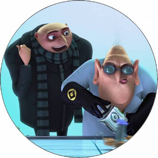 Essbares Papier Ich, der Bösewicht Gru und Dr. Nefario 19,5 cm