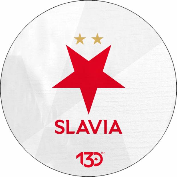 Essbares Papier Logo Slavia weißer Hintergrund 19,5 cm