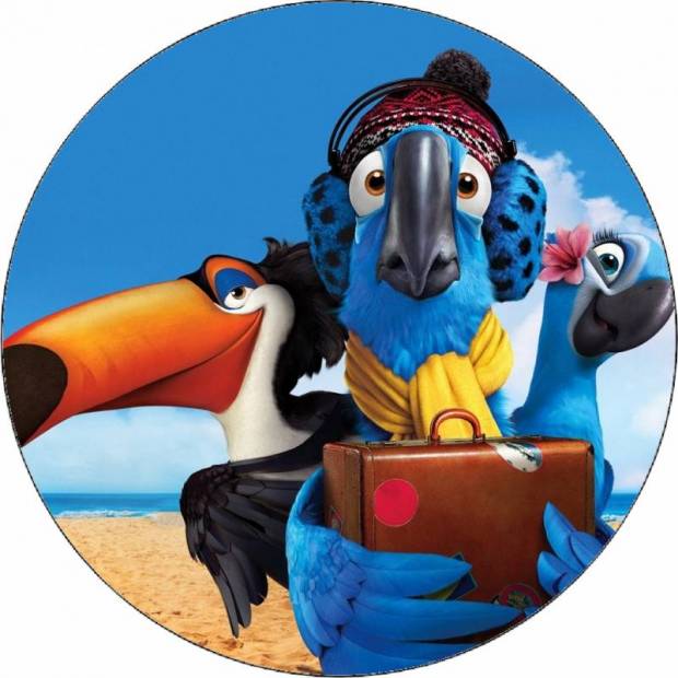 Essbares Papier Rio 2 Papagei Rio und Freunde 19,5 cm