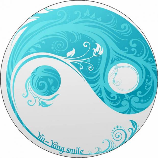 Essbares Papier jing jang blau logo 19,5 cm