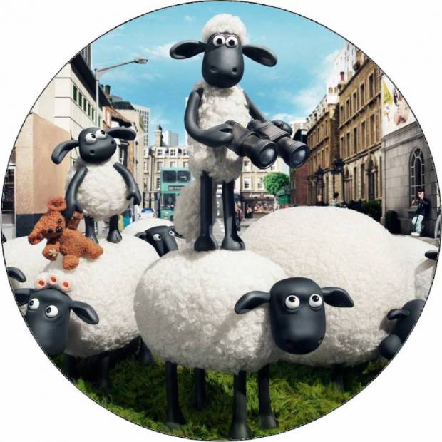 Essbares Papierschaf Shaun in der Stadt 19,5 cm