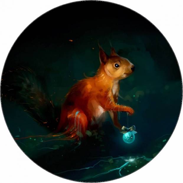 Essbares Eichhörnchen aus Papier mit Glühkolben 19,5 cm