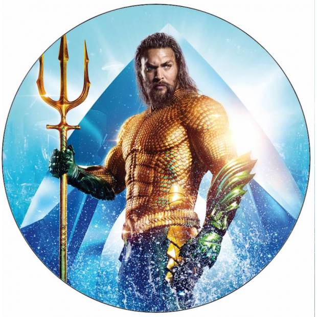 Aquaman essbares Papier mit Dreizack 19,5 cm