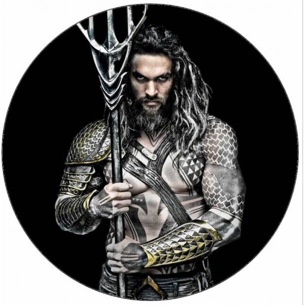 Essbares Papier Aquaman auf schwarzem Hintergrund 19,5 cm