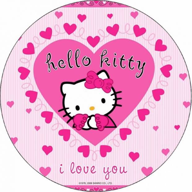 Hello Kitty essbares Papier in Herz 19,5 cm