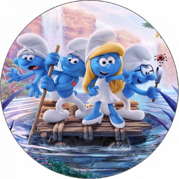 Essbare Papierschlümpfe auf Floß 19,5 cm