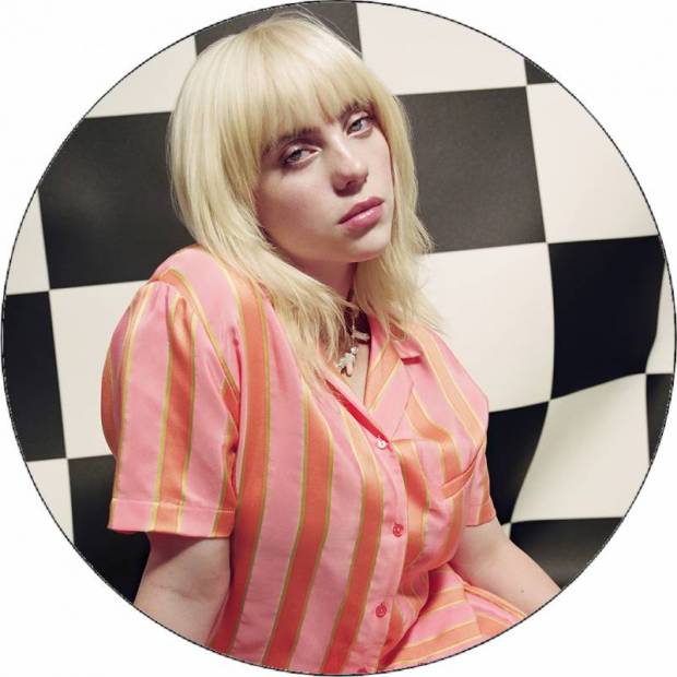 Essbares Papier Billie Eilish schwarzer und weißer Hintergrund 19,5 cm