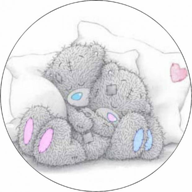 Essbares Papier niedlichen Teddybären auf Kissen 19,5 cm