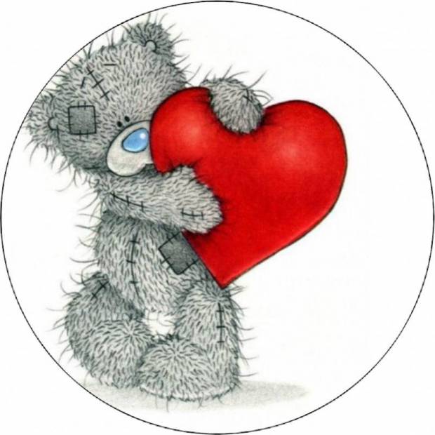 Essbarer Papier-Teddybär mit Herz 19,5 cm