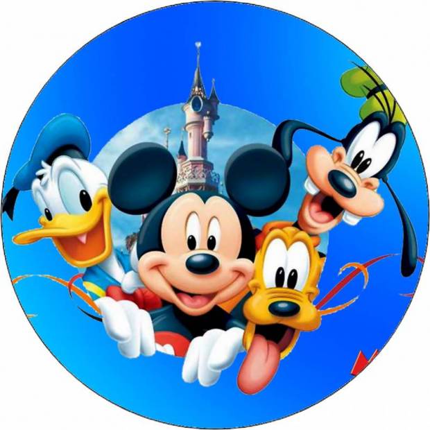 Essbares Papier Goofy, Donal, Mickey und Pluto 19,5 cm