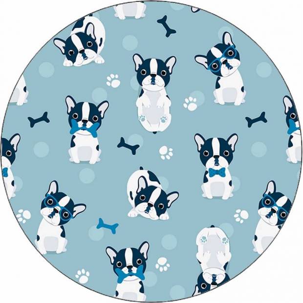 Essbares Papier niedliche Bulldoggen 19,5 cm