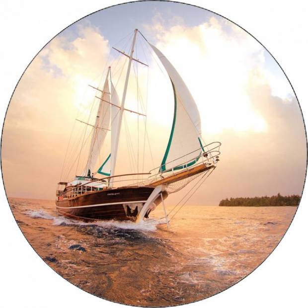 Essbares Papier Segelschiff auf See 19,5 cm