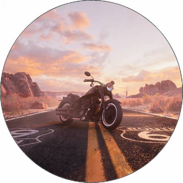 Essbares Papier Motorrad auf Route 66 19,5 cm