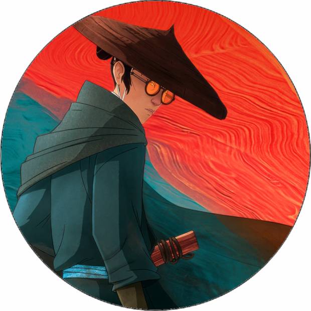 Essbares Papier Blauäugiger Samurai mit Brille 19,5 cm