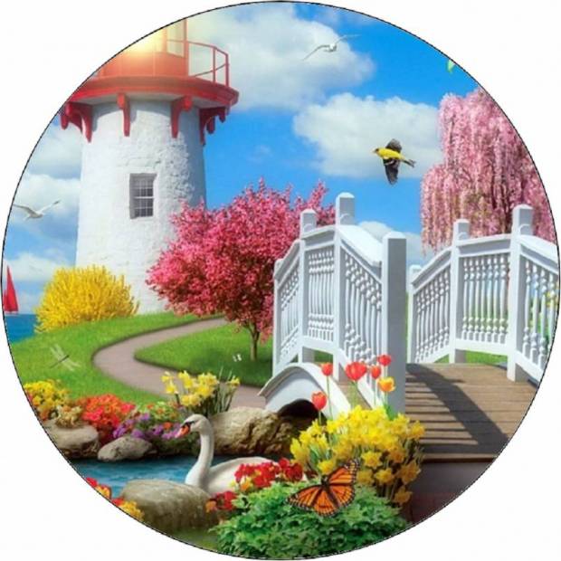 Essbarer Papier-Leuchtturm im Garten 19,5 cm