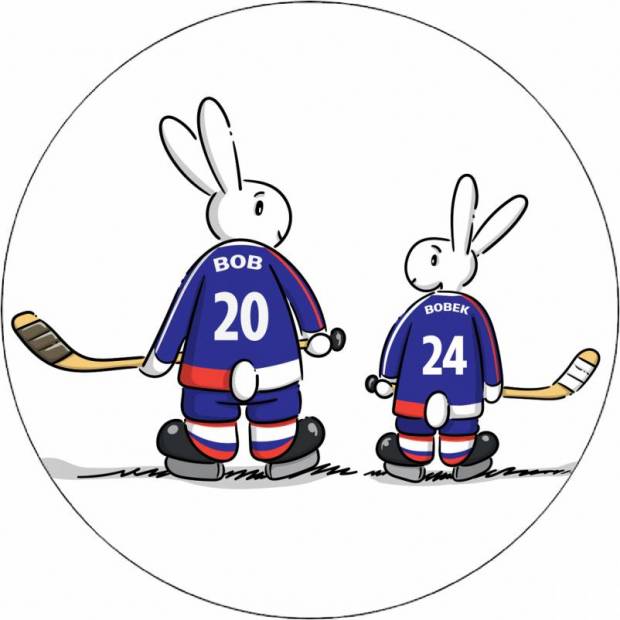 Essbares Papier Bob und Bobek Hockeyspieler 19,5 cm