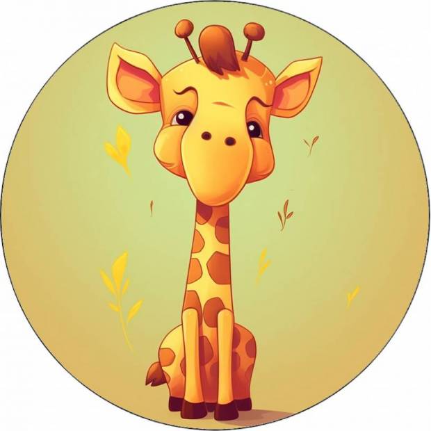 Essbares Papier Cartoon Giraffe 19,5 cm