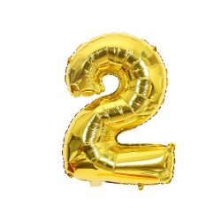 Folienballon Nummer zwei goldfarben 102 cm