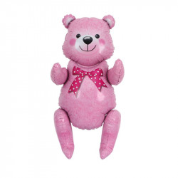 Folienballon rosa Teddybaer 81,5 cm