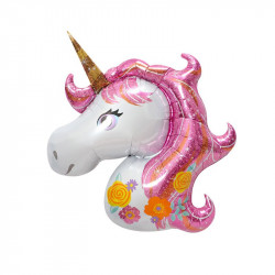 Luftballon aus Folie rosa Einhorn 70cm