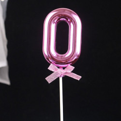 Tortenaufleger rosa Nummer 0