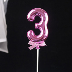 Tortenaufleger rosa Nummer 3