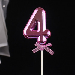 Tortenaufleger rosa Nummer 4