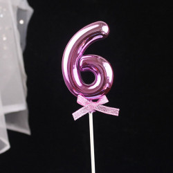 Tortenaufleger rosa Nummer 6