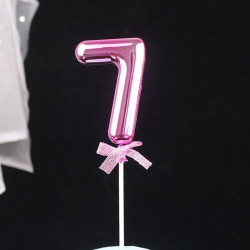 Tortenaufleger rosa Nummer 7