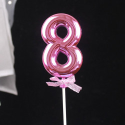Tortenaufleger rosa Nummer 8