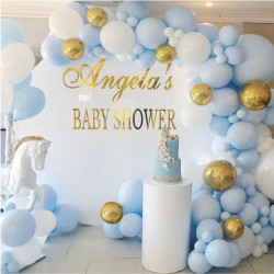 Ballonggirlande blau-weiß 128 Stück