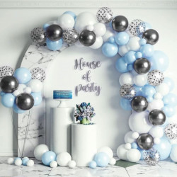 Ballonggirlande blau-weiß