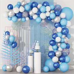 Ballonggirlande blau-weiß