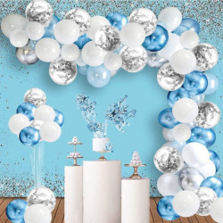 Ballonggirlande weiß-blau