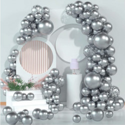 Ballonggirlande silber 92 Stück