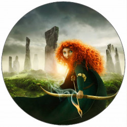 Essbares Papier Prinzessin Rebellin Merida schießend mit Bogen 19,5 cm