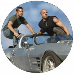 Essbares Papier Fast and Furious Brian und Dom 19,5 cm