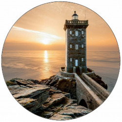 Essbarer Papierleuchtturm bei Sonnenuntergang 19,5 cm