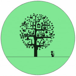 Essbare Papierkatze und Baum 19,5 cm