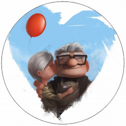 Essbares Papier Up in the sky Carl und Ellie 19,5 cm