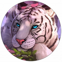 Essbares Papier liegend weißer Tiger mit blauen Augen 19,5 cm