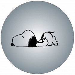 Essbares Papier liegend Snoopy schwarz-weiß Illustration 19,5 cm