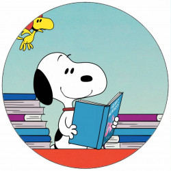 Essbares Papier Snoopy und Bücher 19,5 cm