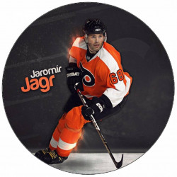 Essbares Papierlogo Jaromir Jagr orangefarbenes Trikot 19,5 cm
