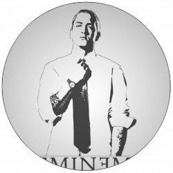 Essbares Papier Eminem schwarz-weiß Illustration 19,5 cm