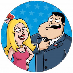 Essbares Papier American Dad Stan und Francine 19,5 cm