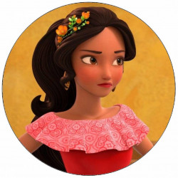 Essbares Papier Elena von Avalor mit Blume in ihrem Haar 19,5 cm